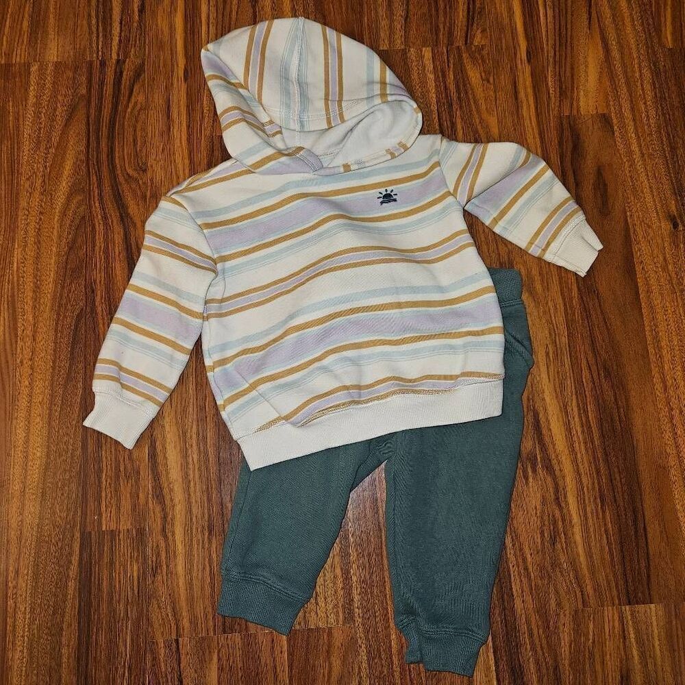 Little Co. By Lauren Conrad Fleece Striped Sweatsuit Baby Size 18 Months